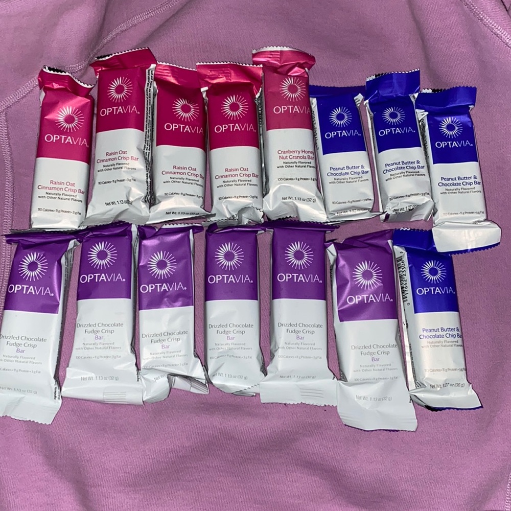 Assortment of Optavia bars - 15 total